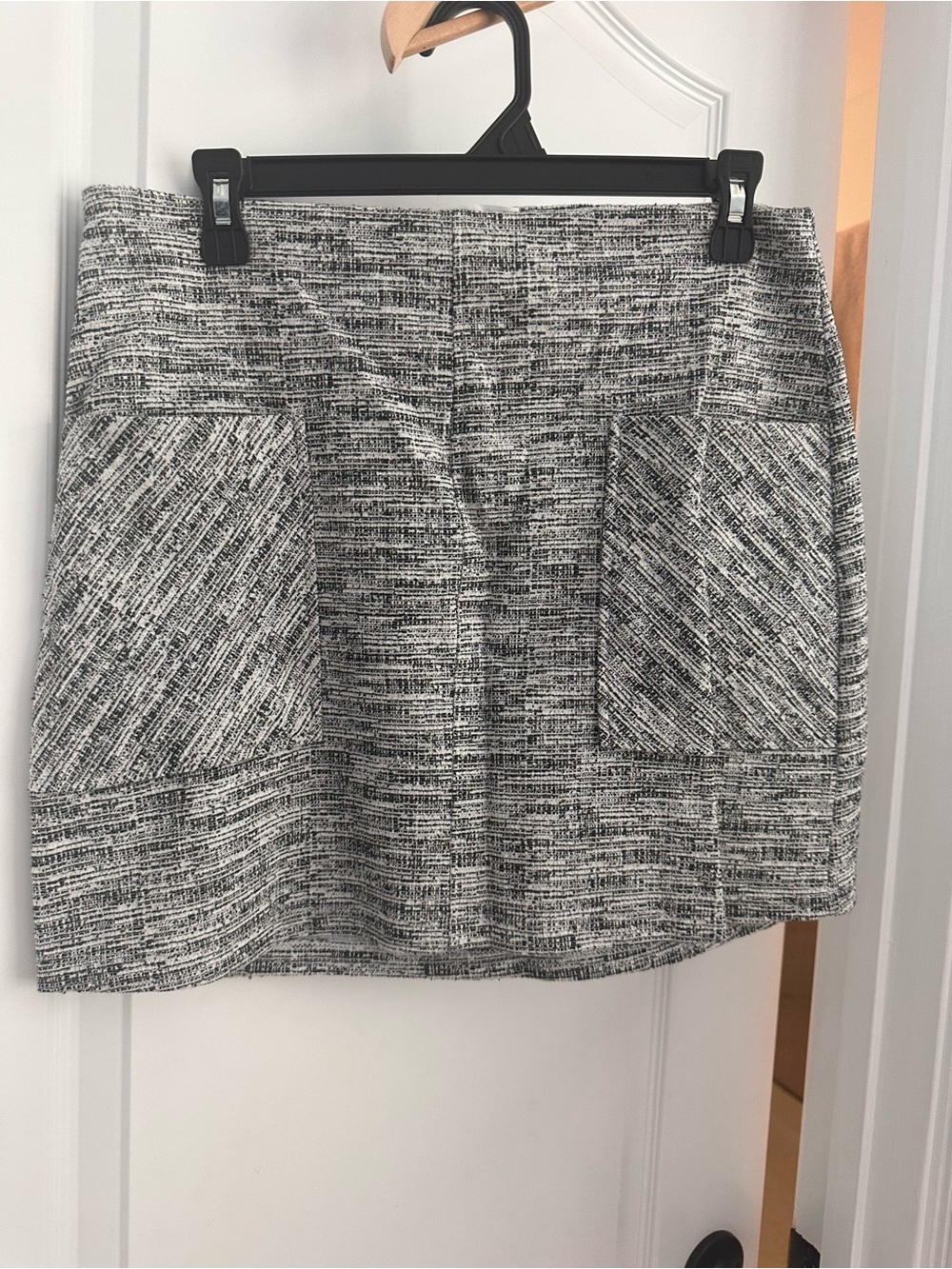 Kaileigh Black and White Tweed Mini Skirt